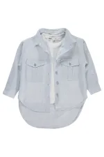 Girls' Shirt, Ages 2-5, Blue - Pack