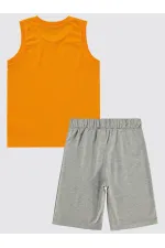 Erkek Çocuk Pijama Takımı 6-9 Yaş Açık Oranj - Paket