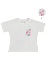 T-shirt fille, 2-5 ans, blanc cassé - Emballage