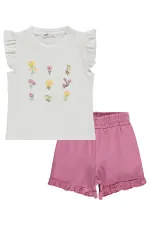 Kız Çocuk Takım 2-5 Yaş Ekru-Soft Pembe - Paket