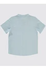 T-shirt garçon 6-9 ans bleu glacier - Lot