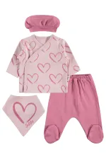 Bebek Zıbın Takımları 0-24 Ay Pastel Pembe - Paket