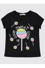 Lot de T-shirts noirs pour filles de 2 à 5 ans