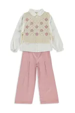 Kız Çocuk Takım 6-9 Yaş Ekru - Paket