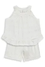 Kız Çocuk Takım 6-9 Yaş Kırık Beyaz - Paket