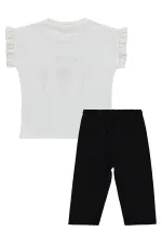 Kız Çocuk Takım 2-5 Yaş Ekru-Siyah - Paket
