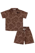 Erkek Çocuk Takım 2-5 Yaş Kahve - Paket