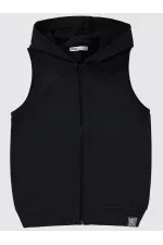 Erkek Çocuk Yelek 10-13 Yaş Siyah - Paket