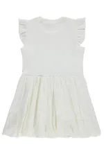 Kız Çocuk Jile ve Elbise 6-9 Yaş Kırık Beyaz - Paket