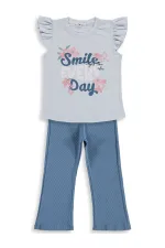 Kız Çocuk Takım 2-5 Yaş Açık Mavi-Koyu İndigo - Paket