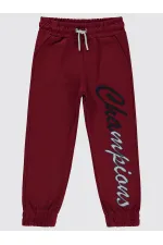 Erkek Çocuk Eşofman Altı 10-13 Yaş Bordo - Paket