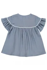 T-shirt pour fille, 10-13 ans, bleu - Lot