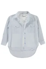 T-shirt pour fille, 10-13 ans, bleu - Lot