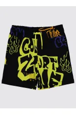 Erkek Çocuk Şort 6-9 Yaş Siyah - Paket