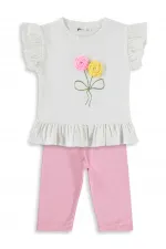 Ensemble pour fille de 2 à 5 ans, écru-rose - Emballage