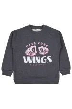 Sweat-shirt fille anthracite 6-9 ans - Emballage