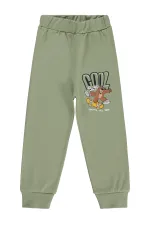 Pantalon de survêtement garçon Km 2-5 ans Kaki doux - Lot