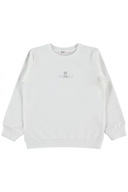 Sweat-shirt pour fille, 10-13 ans, blanc cassé - Emballage