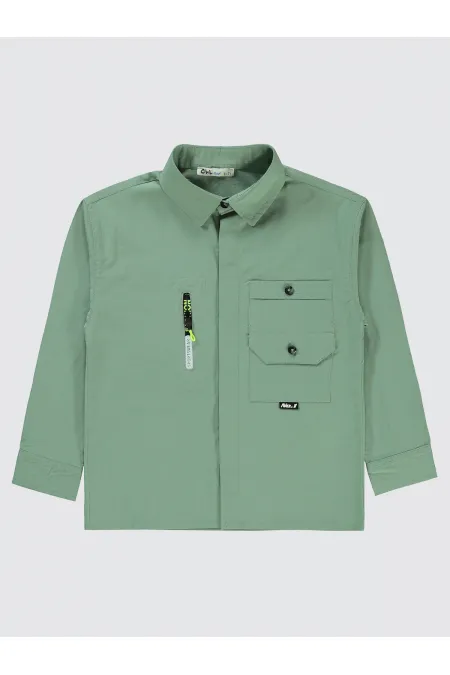 Chemise garçon 6-9 ans kaki doux - Emballage