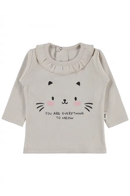 Bebek Sweatshirt 0-24 Ay Taş Rengi - Paket