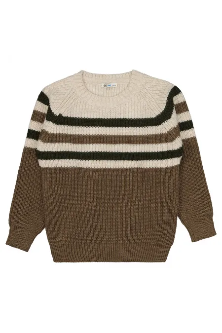Pull garçon 6-9 ans marron foncé - Emballage