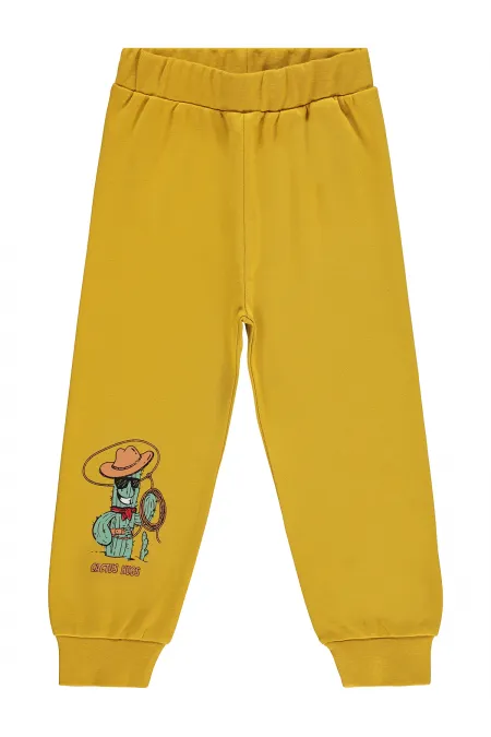 Pantalon de survêtement garçon Km 2-5 ans Moutarde - Lot
