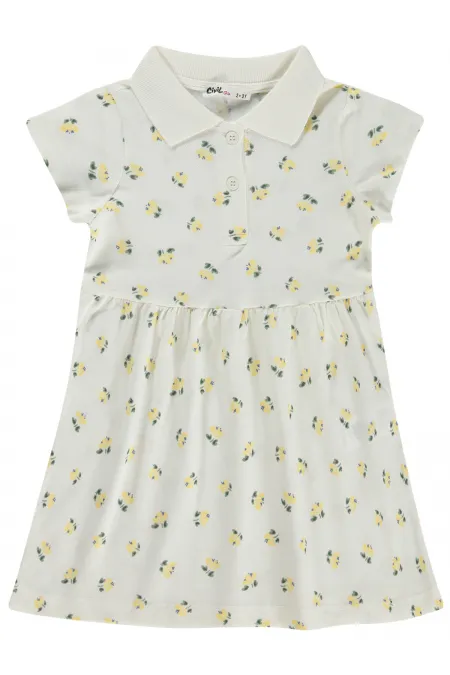 Kız Çocuk Jile ve Elbise 2-5 Yaş Kırık Beyaz - Paket