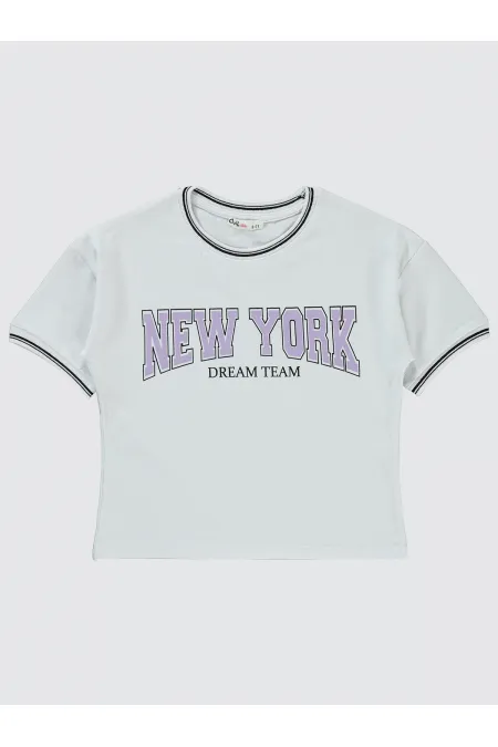 Kız Çocuk Tişört 6-9 Yaş Beyaz - Paket