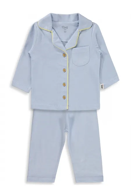 Ensemble pyjama bébé 0-24 mois bleu - Emballage