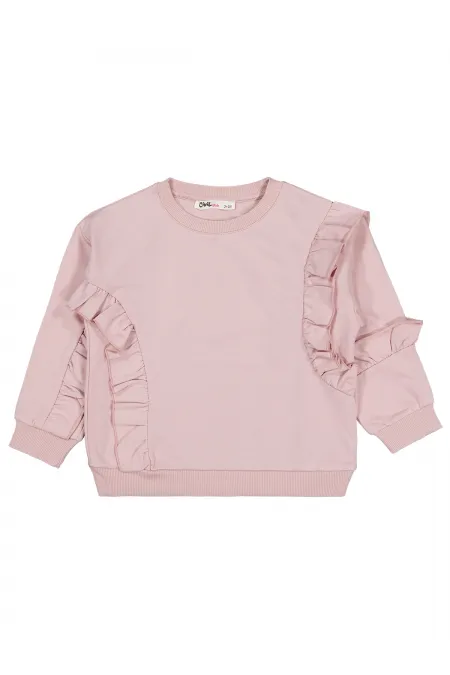 Kız Çocuk Sweatshirt 2-5 Yaş Açık Gül Kurusu - Paket