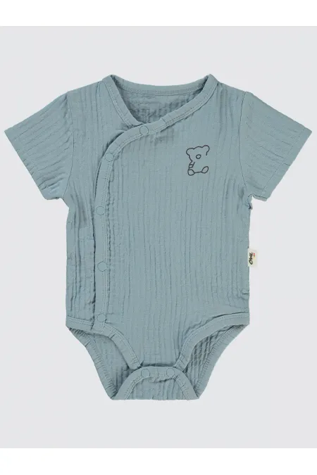 Bebek Çıtçıtlı Badi 0-24 Ay Mavi - Paket