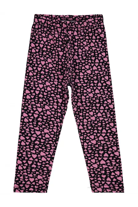 Leggings pour filles Km 2-5 ans Noir-Rose - Lot