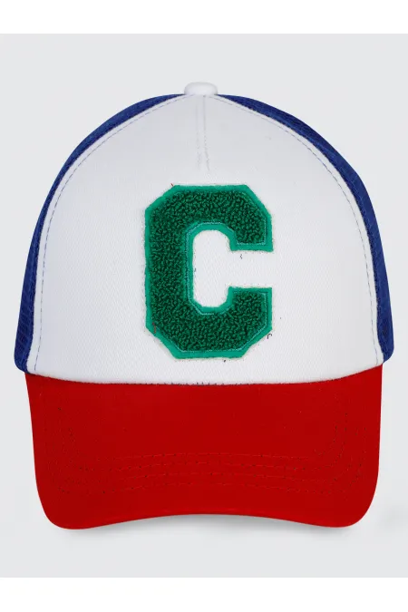 Chapeau et béret garçon 6-9 ans bleu et blanc - Emballage