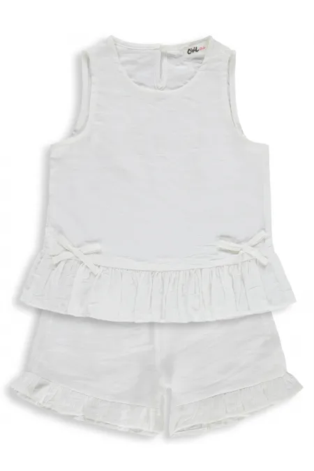 Kız Çocuk Takım 2-5 Yaş Ekru - Paket