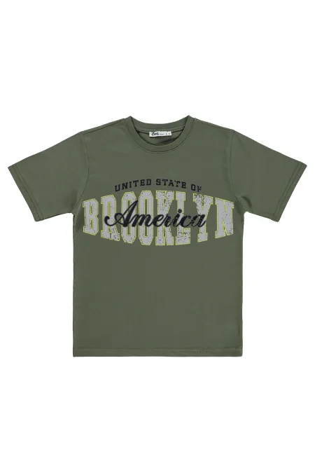 T-shirt garçon KM 10-13 ans kaki - Lot