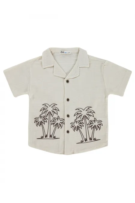 Boys' Shirt, Ages 2-5, Beige - Pack