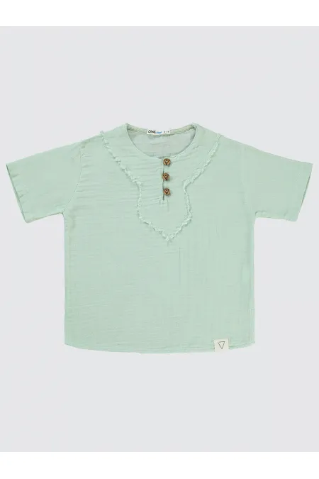 Chemise garçon 6-9 ans, couleur menthe - Emballage