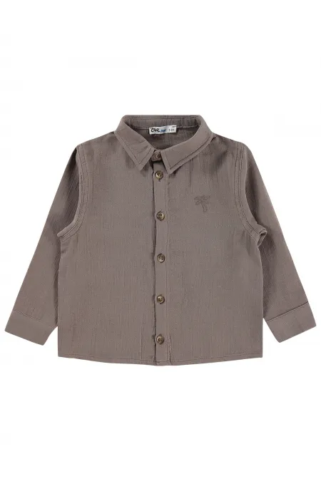 Boys' Shirt, Ages 2-5, Dark Brown - Pack