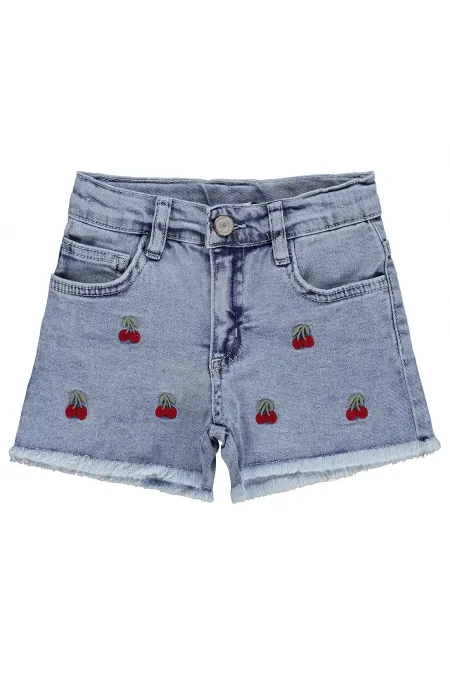 Kız Çocuk Şort 2-5 Yaş Mavi - Paket