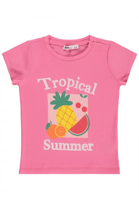 Girls' T-Shirt Km 2-5 Years Dark Pink - Package