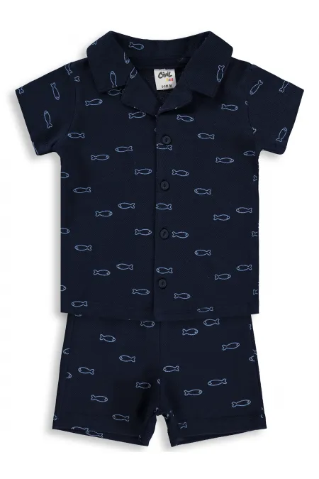 Ensemble bébé 0-24 mois bleu marine - Emballage