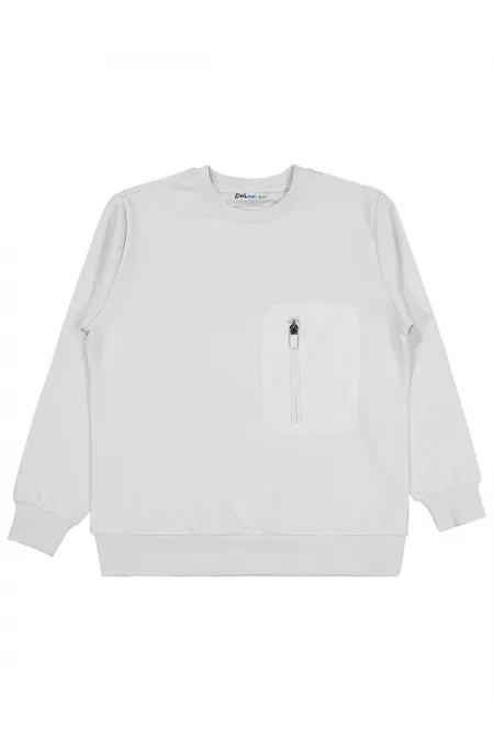 Erkek Çocuk Sweatshirt 6-9 Yaş Açık Gri - Paket