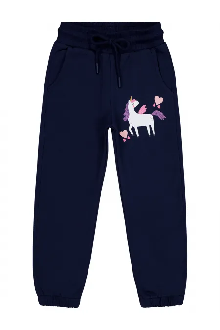 Bas de survêtement bleu marine pour filles de 2 à 5 ans - Lot