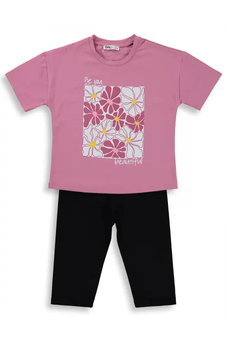 Kız Çocuk Takım 6-9 Yaş Soft Pembe-Siyah - Paket