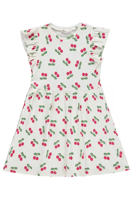 Kız Çocuk Jile ve Elbise 6-9 Yaş Ekru - Paket