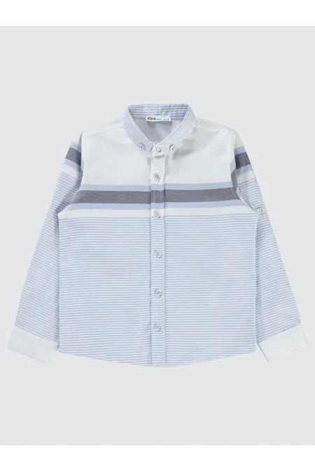 Chemise garçon bleue 6-9 ans - Emballage
