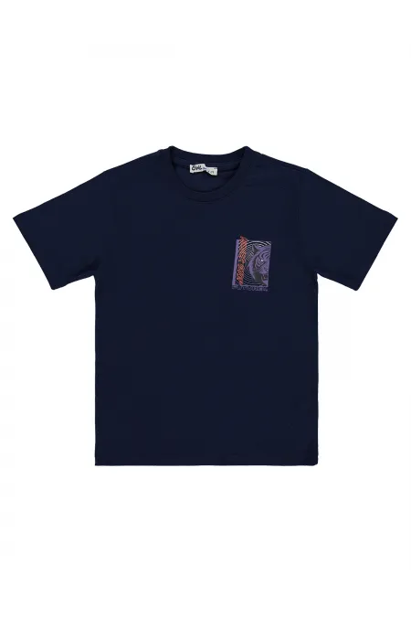 T-shirt garçon Km 6-9 ans bleu marine - Lot