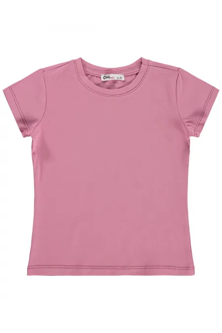 Kız Çocuk Tişört Km 2-5 Yaş Gül Kurusu - Paket