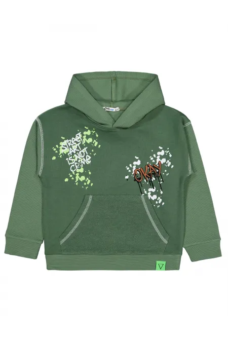 Erkek Çocuk Sweatshirt 6-9 Yaş Yeşil - Paket
