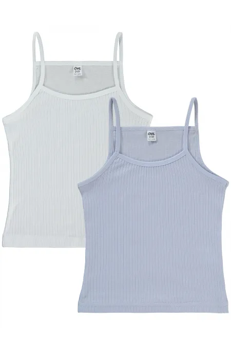 Débardeur fille 2-9 ans Blanc-Lilas - Emballage